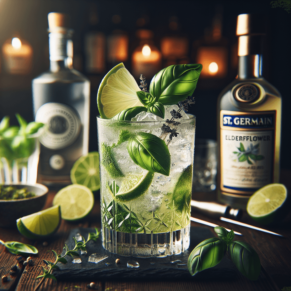 Elderflower Basil Fizz