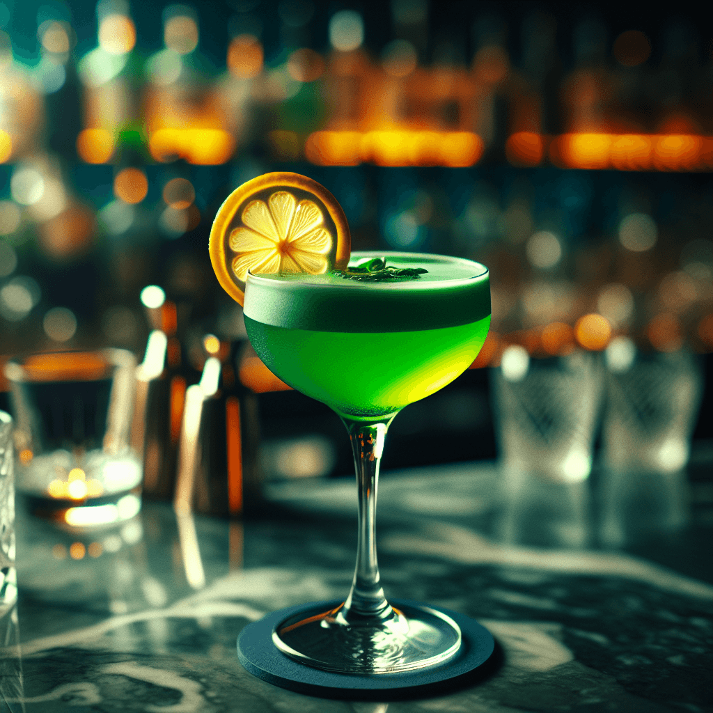 Emerald Whisper, Refreshing and visually captivating cocktail with ...