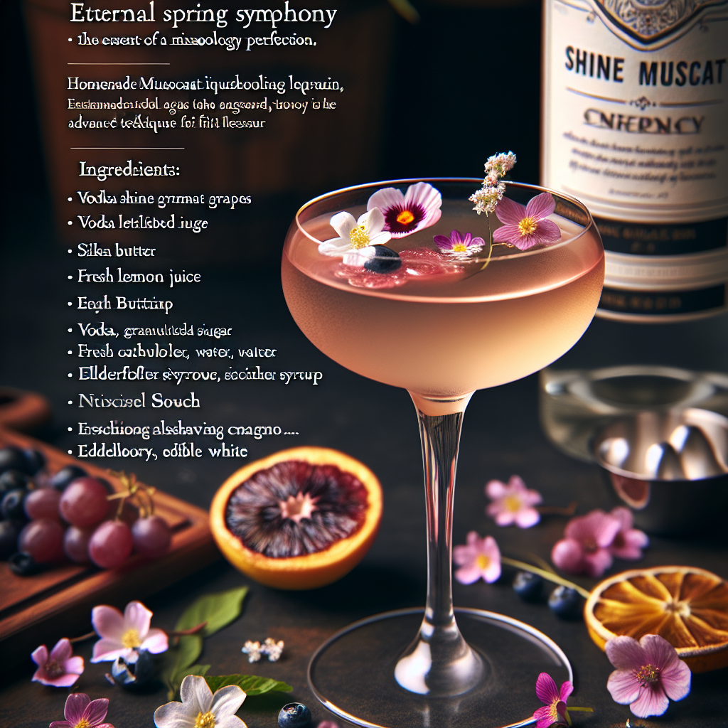 Eternal Spring Symphony, Cocktail with Shine Muscat grapes liqueur