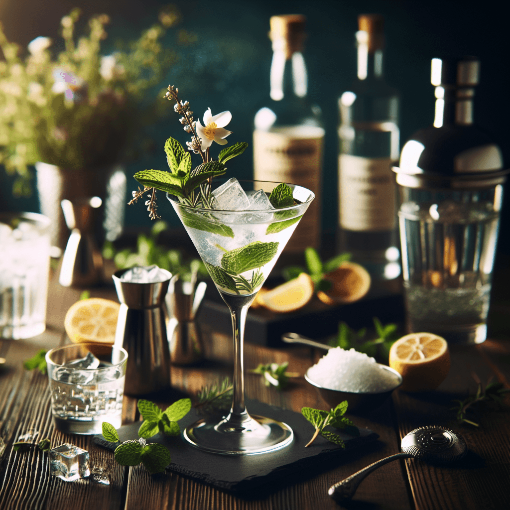 Eternal Spring Whisper, Refreshing, herbaceous, layered cocktail