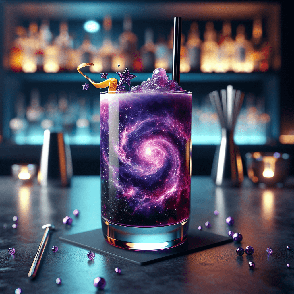 Purple Flurp, Galaxy-inspired cocktail with mesmerizing purple hue