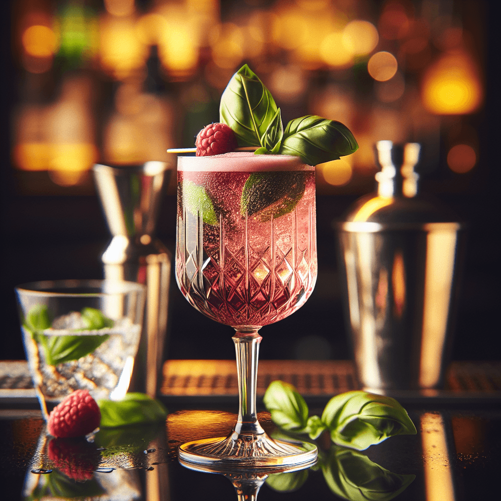 Raspberry Basil Fizz