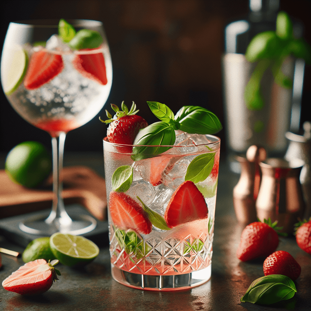 Strawberry Basil Gin Fizz