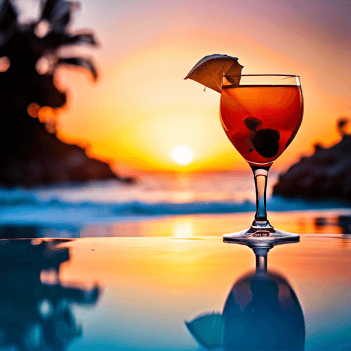 Tropical Lagoon Sunset Vibrant Tropical Sunset Cocktail With Multi Layered Flavors 9023