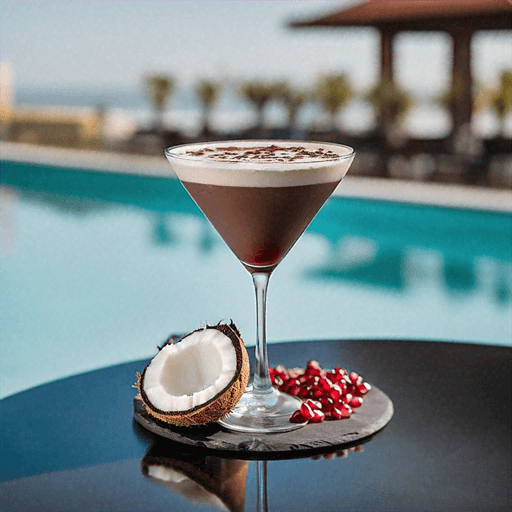 Chocolate Coconut Pomegranate Cream Pie Cocktail