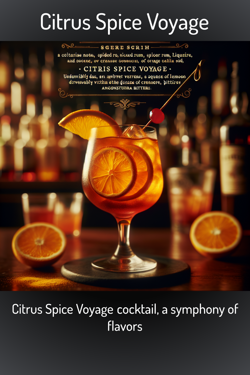 Citrus Spice Voyage, Citrus Spice Voyage cocktail, a symphony of flavors