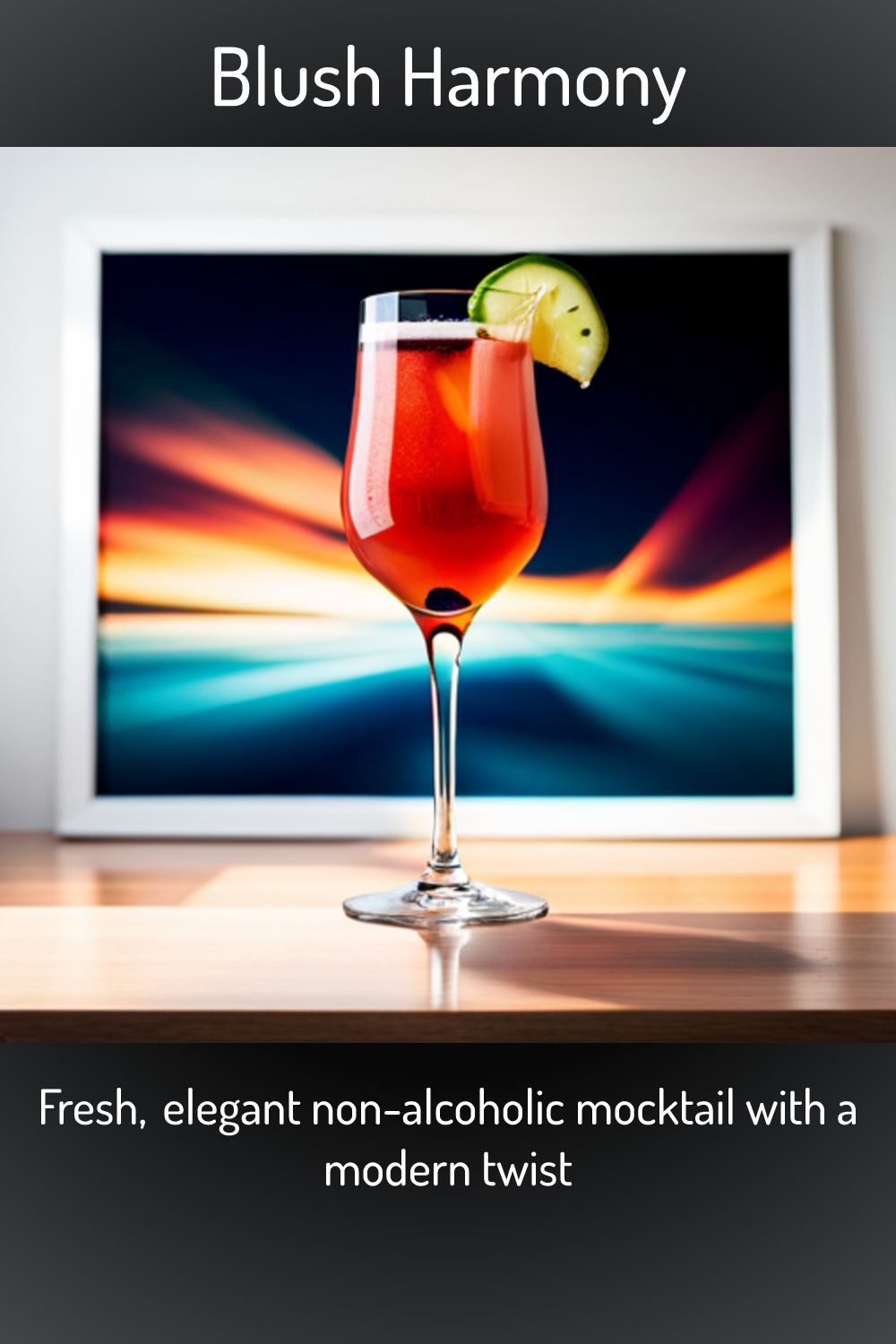 Blush Harmony, Fresh, elegant non-alcoholic mocktail with a modern twist