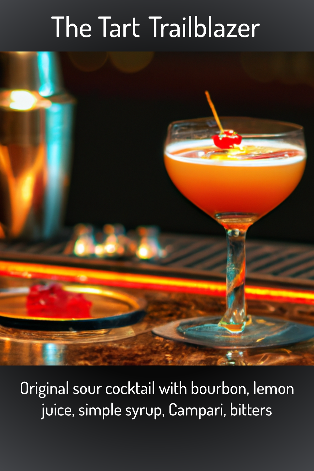 The Tart Trailblazer, Original sour cocktail with bourbon, lemon juice ...