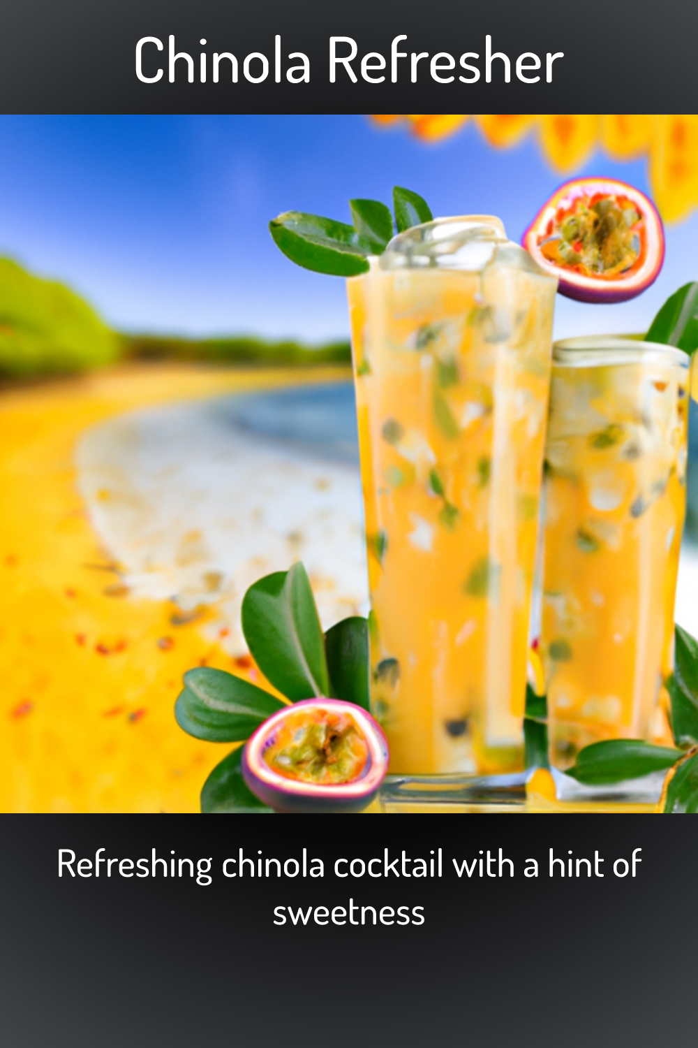 Chinola Refresher, Refreshing chinola cocktail with a hint of sweetness