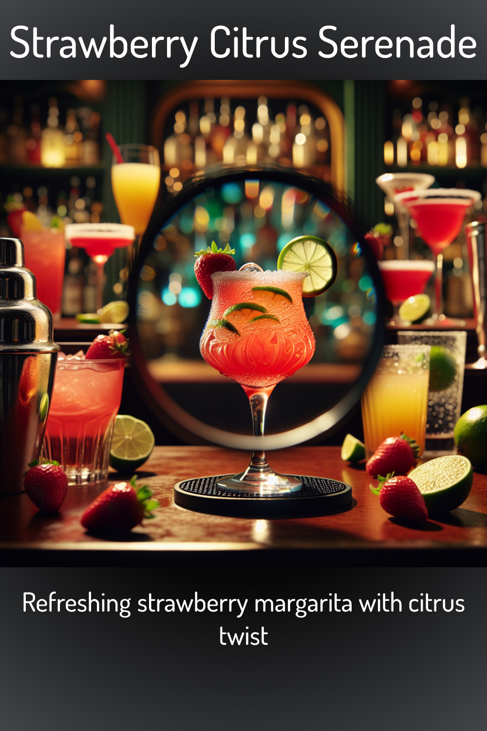 Strawberry Citrus Serenade, Refreshing strawberry margarita with citrus ...