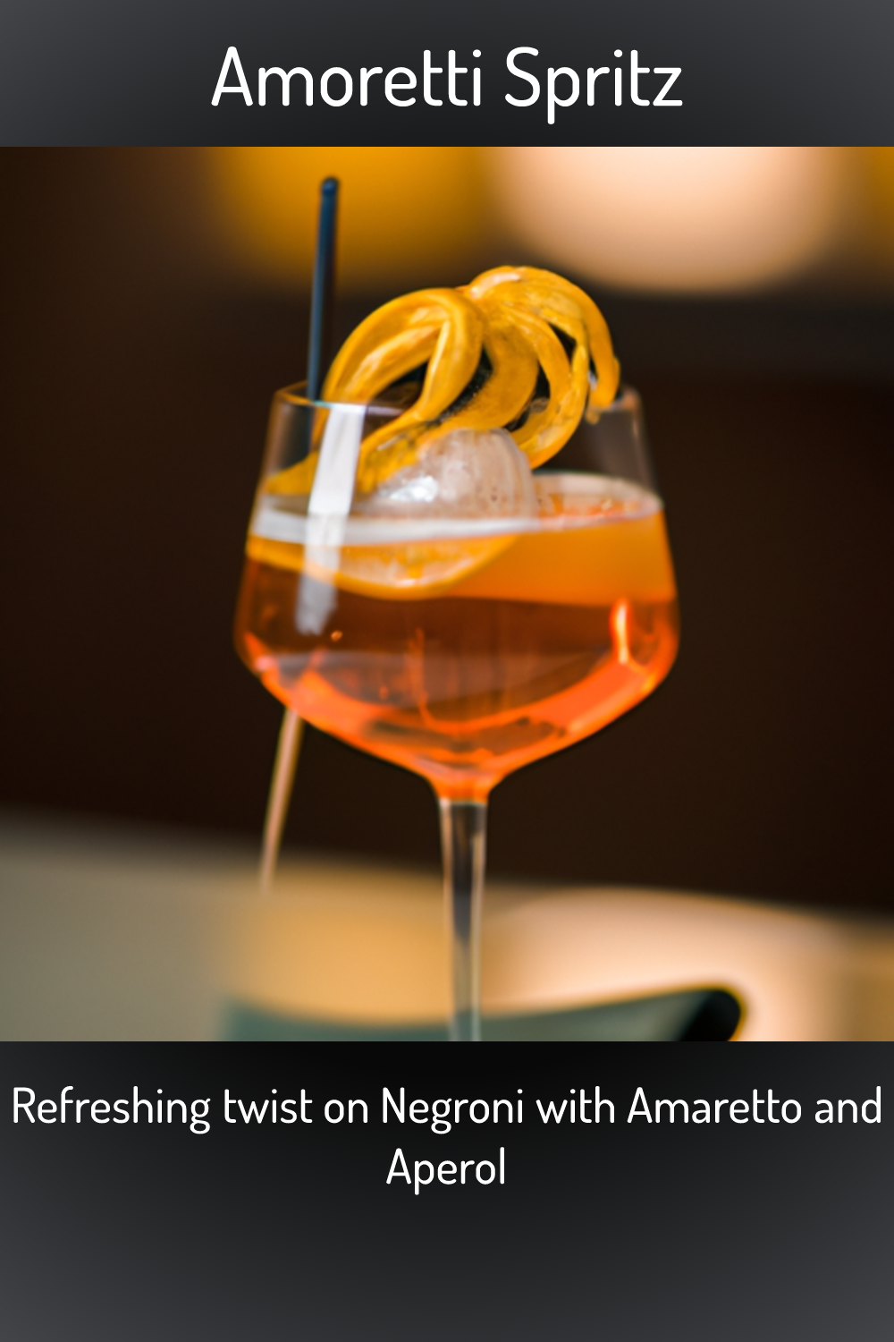 Amoretti Spritz, Refreshing twist on Negroni with Amaretto and Aperol