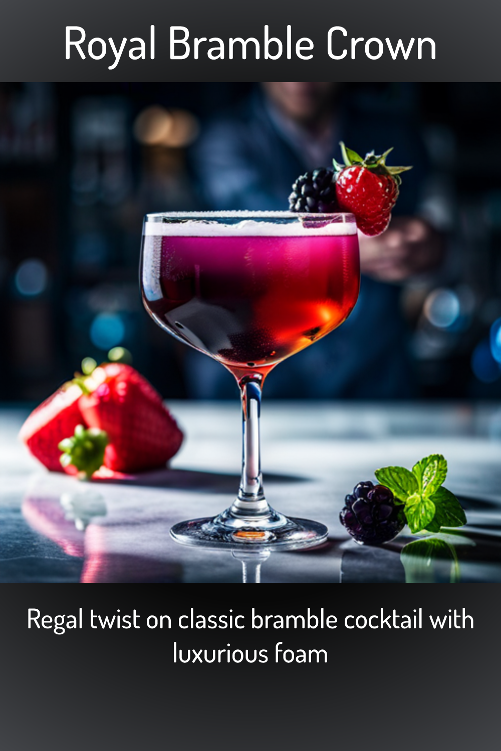 Royal Bramble Crown, Regal twist on classic bramble cocktail with ...