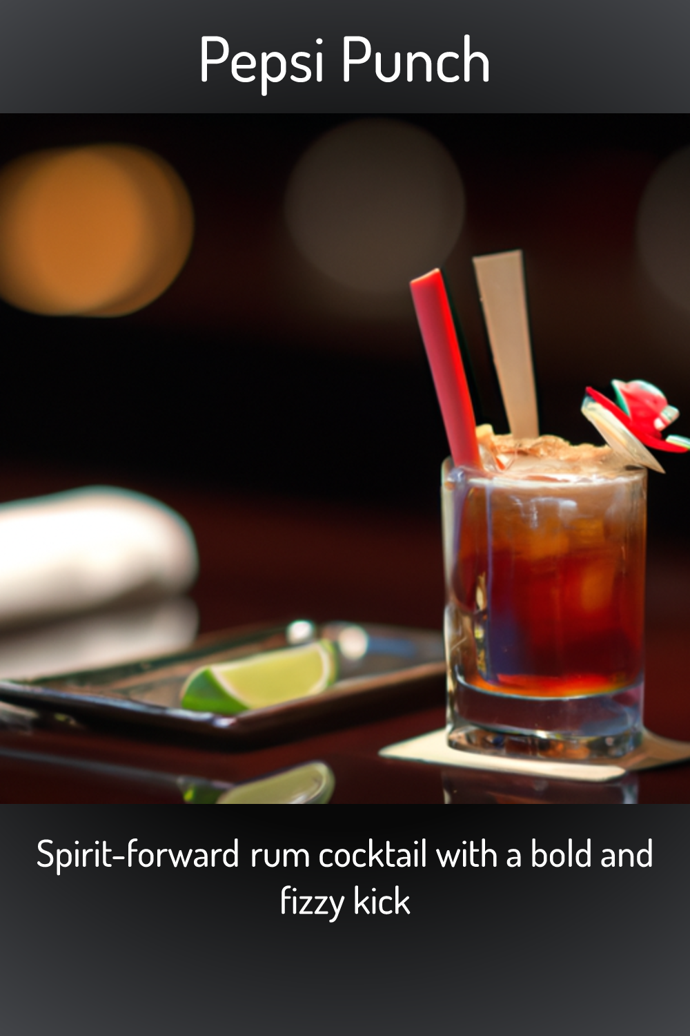 Pepsi Punch, Spirit-forward rum cocktail with a bold and fizzy kick