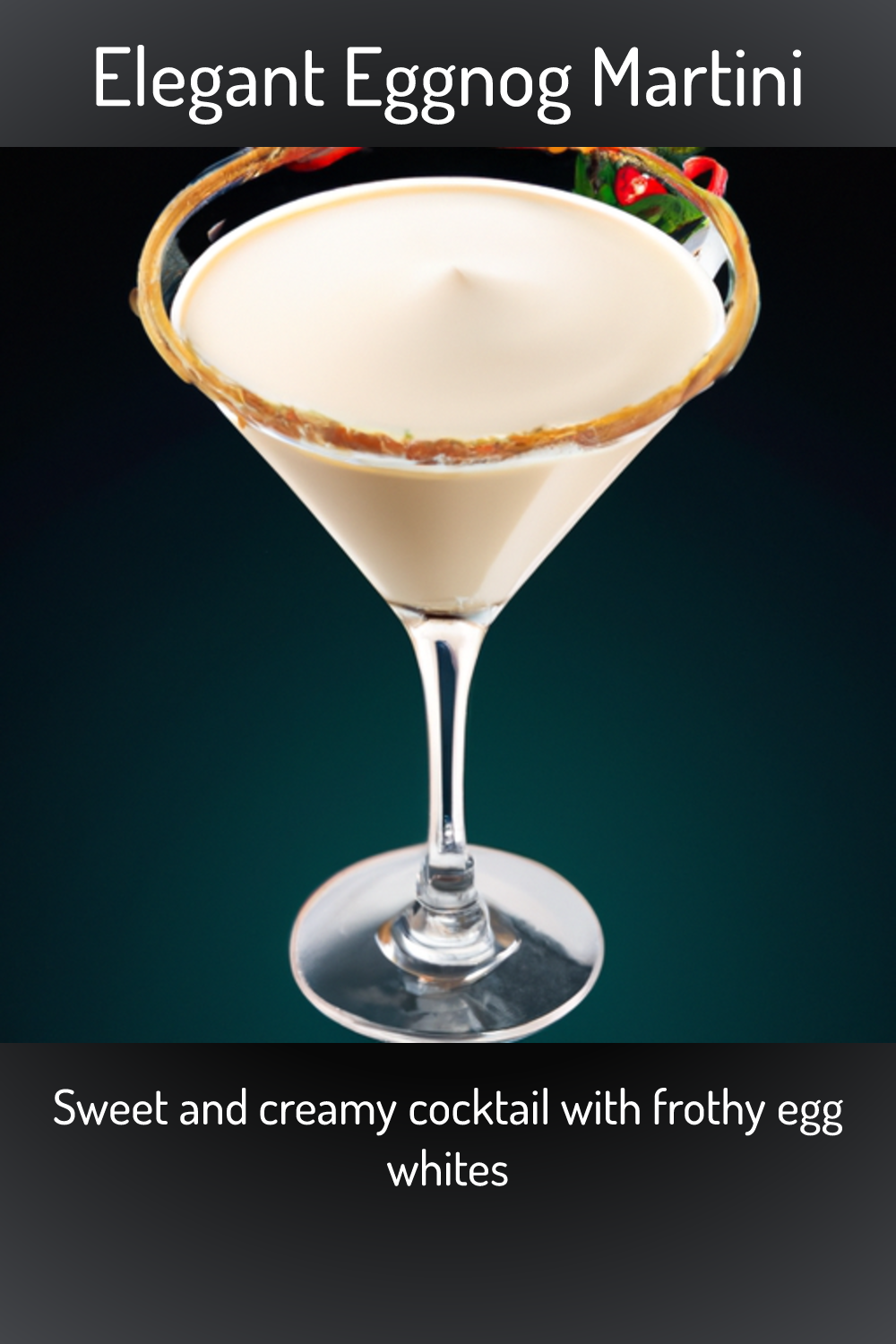 Elegant Eggnog Martini, Sweet And Creamy Cocktail With Frothy Egg Whites