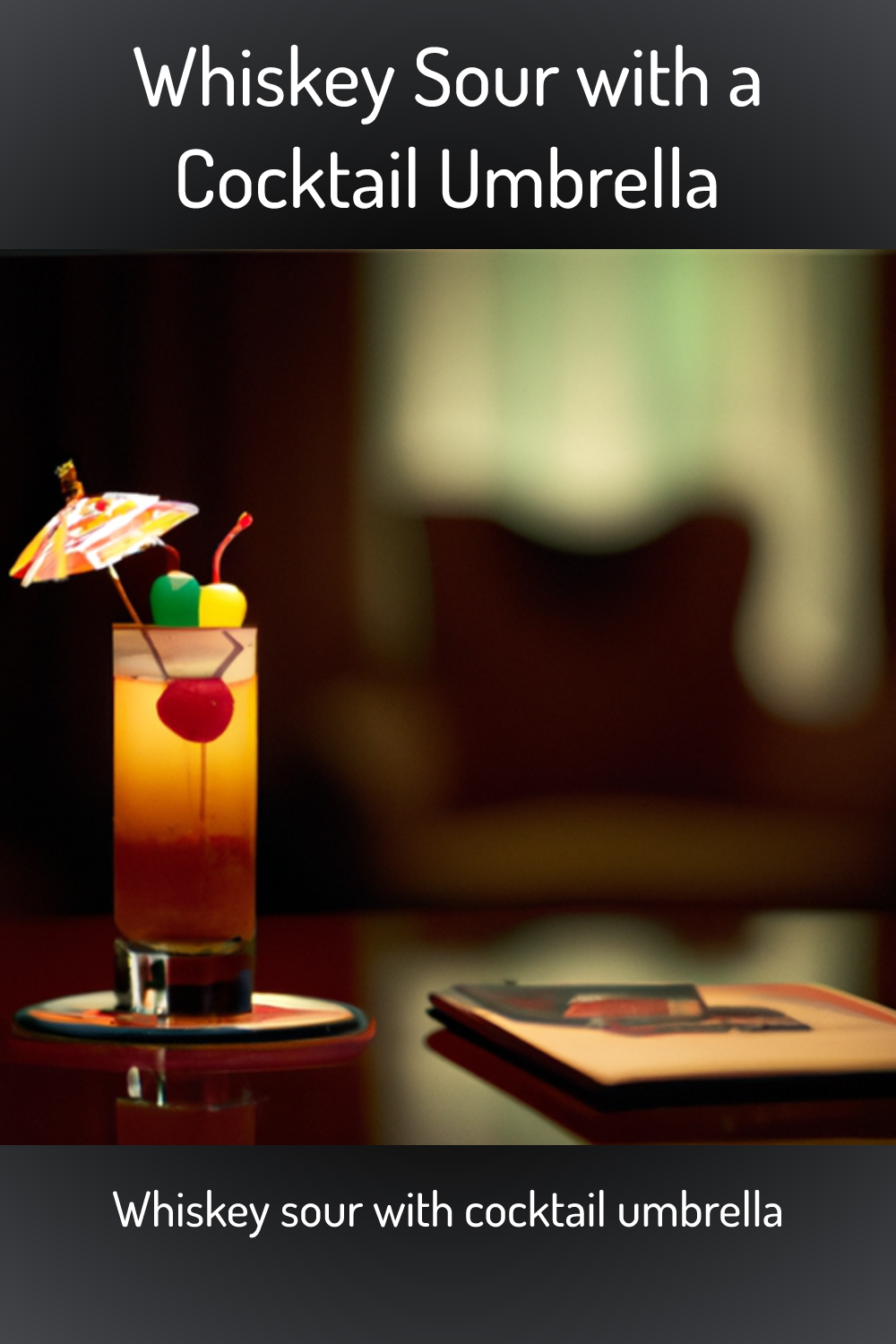 Whiskey Sour with a Cocktail Umbrella, Whiskey sour with cocktail umbrella